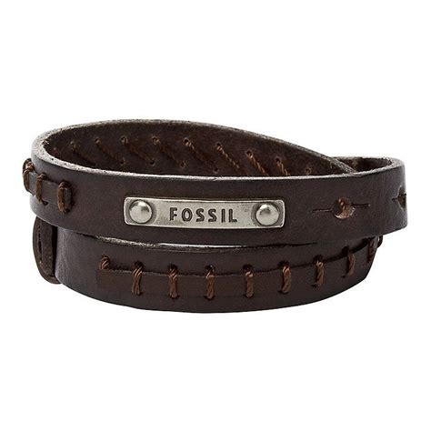 mens leather bracelet fossil|real leather bracelets for men.